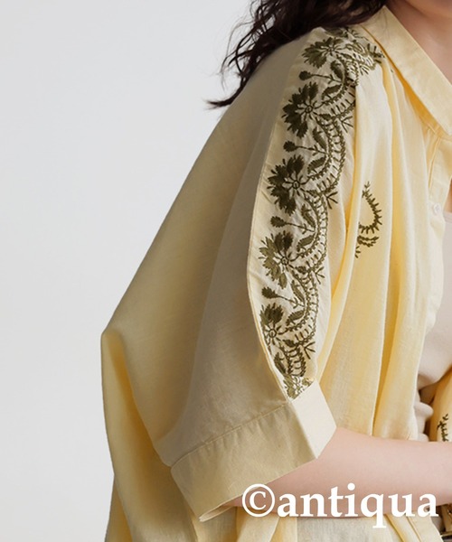 antiqua(アンティカ)の「インド綿 刺繍シャツ(シャツ/ブラウス・レディース・ブラック/ベージュ・ONESIZE)」の22枚目の写真