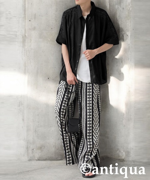 antiqua(アンティカ)の「インド綿 刺繍シャツ(シャツ/ブラウス・レディース・ブラック/ベージュ・ONESIZE)」の14枚目の写真