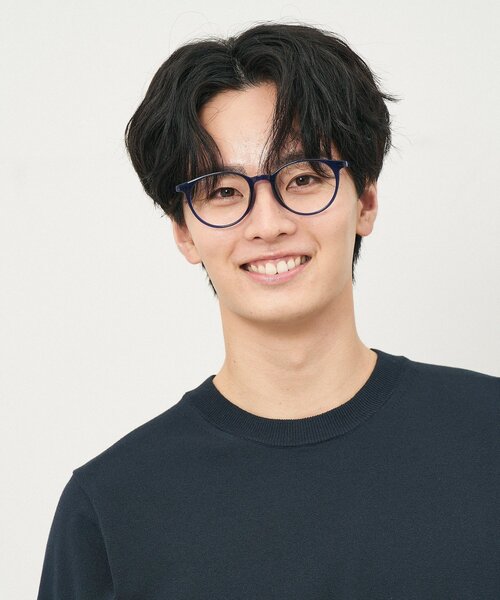 Zoff（ゾフ）の「ボストン型 メガネ｜クリアカラー｜伊達メガネ 度付きメガネ｜ユニセックス｜読書 ビジネス｜Zoff｜CLASSIC（メガネ・レディース・クリア/ブルー/ライトオレンジ系1/ピンク・FREE）」の5枚目の写真