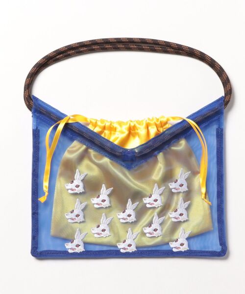 カヤ（カヤ）の「【カヤ】日の丸スーベニアミニバッグ 巾着ポーチ付き（ハンドバッグ・レディース・ブラック×イエロー/パープル系その他/ホワイト×ピンク・FREE）」の3枚目の写真