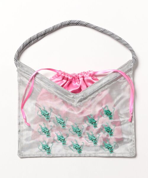 カヤ（カヤ）の「【カヤ】日の丸スーベニアミニバッグ 巾着ポーチ付き（ハンドバッグ・レディース・ブラック×イエロー/パープル系その他/ホワイト×ピンク・FREE）」の2枚目の写真