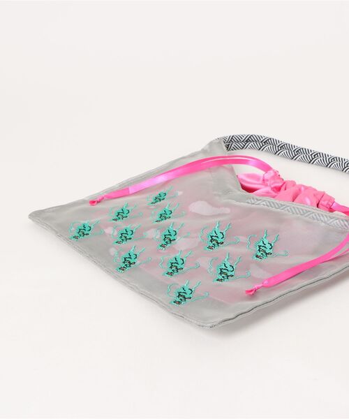 カヤ（カヤ）の「【カヤ】日の丸スーベニアミニバッグ 巾着ポーチ付き（ハンドバッグ・レディース・ブラック×イエロー/パープル系その他/ホワイト×ピンク・FREE）」の9枚目の写真