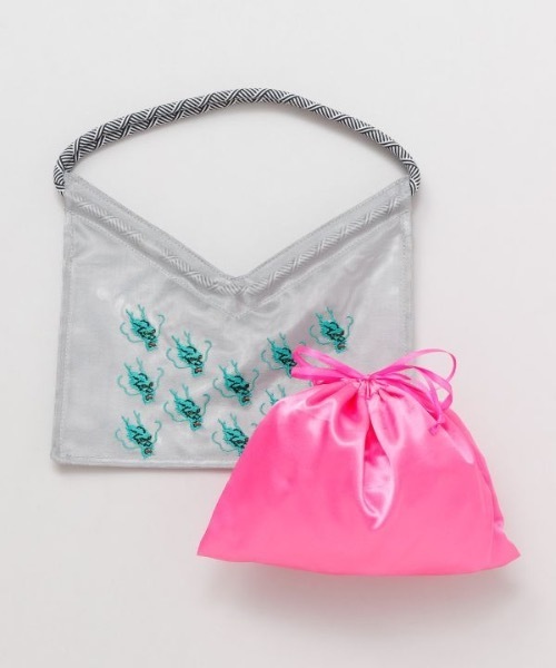 カヤ（カヤ）の「【カヤ】日の丸スーベニアミニバッグ 巾着ポーチ付き（ハンドバッグ・レディース・ブラック×イエロー/パープル系その他/ホワイト×ピンク・FREE）」の6枚目の写真