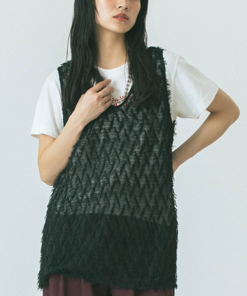ROSEBUD CREOLME バイカラーレースチュニック トップスローズバッド ROSEBUD CREOLME バイカラーレースチュニック トップスローズバッド