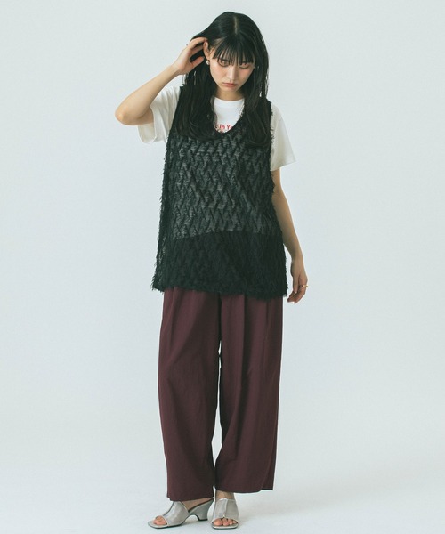 タンクトップ ノースリーブ (OKIRAKU x ROSE BUD)PRINT TANK TOP レディース セール】(OKIRAKU x ROSE BUD)PRINT TANK TOP（タンクトップ