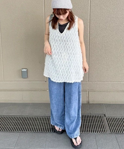 セール】JACQUARD TANK（タンクトップ）｜ROSE BUD（ローズ