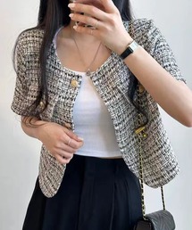 Twinkle;pm（トゥインクルピーエム）の「ノーカラージャケット（ノーカラージャケット）」