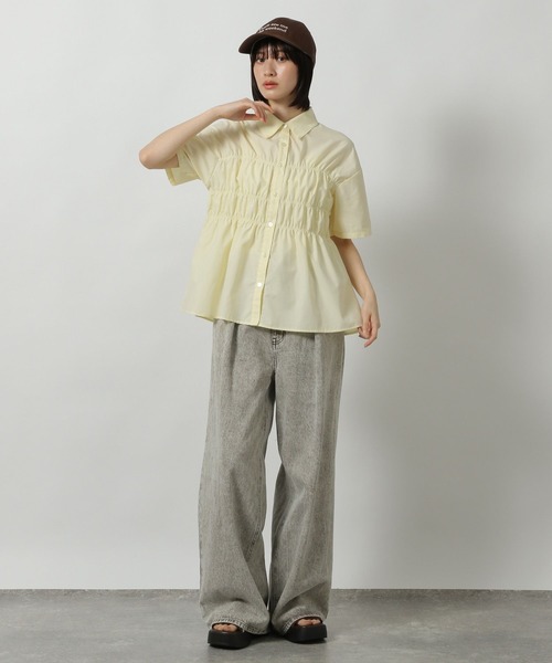 LAKOLE(ラコレ)の「シャーリングシャツ6分袖 / 570637(シャツ/ブラウス・レディース・ライトグリーン/イエロー/オフホワイト/ライトブルー・FREE)」の20枚目の写真