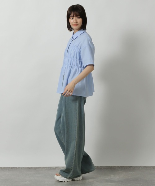 LAKOLE(ラコレ)の「シャーリングシャツ6分袖 / 570637(シャツ/ブラウス・レディース・ライトグリーン/イエロー/オフホワイト/ライトブルー・FREE)」の16枚目の写真