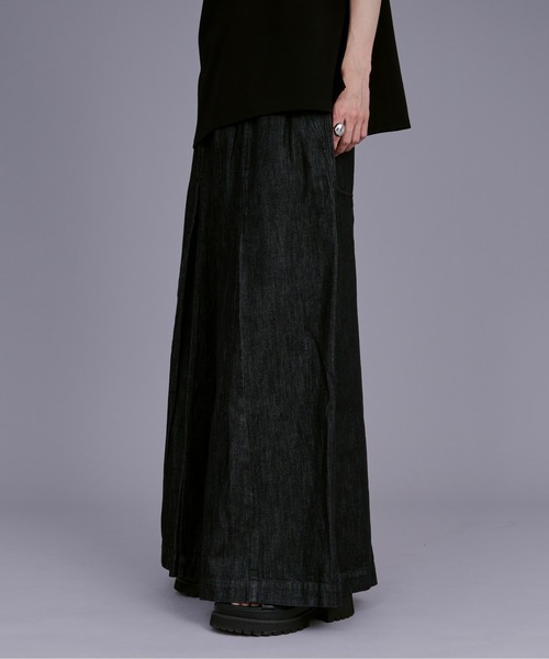 Ellno Loset(エルノロゼット)の「スーパーワイド袴デニム(デニムパンツ・メンズ・ブラック・マルチサイズ)」の4枚目の写真