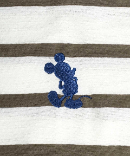 Disney(ディズニー)の「Disney(ディズニー)キャラクターワンポイント刺繍ボーダーTシャツ スカートドッキングワンピース レディース(チュニック・レディース・ネイビー/ホワイト×グリーン/ホワイト×ブラック・M/L)」の11枚目の写真