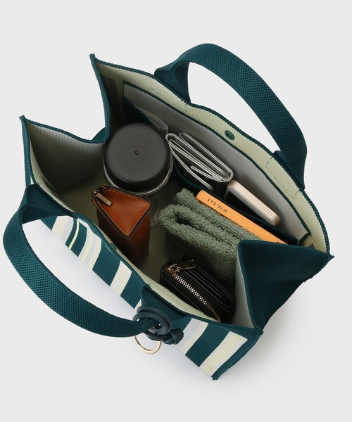 UNTITLED(アンタイトル)の「【手洗い可】マルチストライプニットバッグ(ハンドバッグ・レディース・ブルー系4/ライトグレー系4/グリーン系その他5・99)」の12枚目の写真