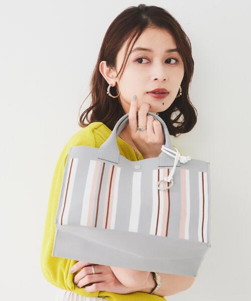 UNTITLED(アンタイトル)の「【手洗い可】マルチストライプニットバッグ(ハンドバッグ・レディース・ブルー系4/ライトグレー系4/グリーン系その他5・99)」の13枚目の写真