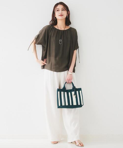 UNTITLED(アンタイトル)の「【手洗い可】マルチストライプニットバッグ(ハンドバッグ・レディース・ブルー系4/ライトグレー系4/グリーン系その他5・99)」の16枚目の写真