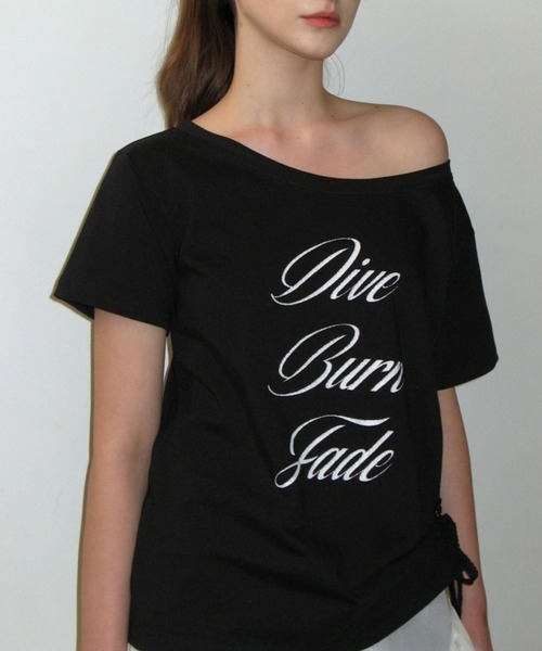 CRANK(クランク)の「CRANK/レースオフショルダーT(Tシャツ/カットソー・レディース・ホワイト/ブラック・FREE)」の1枚目の写真