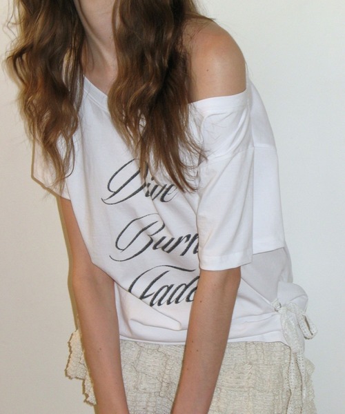 CRANK(クランク)の「CRANK/レースオフショルダーT(Tシャツ/カットソー・レディース・ホワイト/ブラック・FREE)」の6枚目の写真