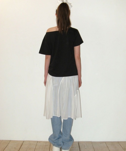 CRANK(クランク)の「CRANK/レースオフショルダーT(Tシャツ/カットソー・レディース・ホワイト/ブラック・FREE)」の16枚目の写真