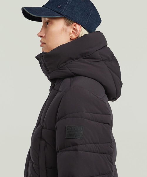 G-STAR（ジースター）の「Whistler Mid Puffer/撥水中綿ミドルレングスフーデッドコート（ダウンジャケット/コート・レディース・グレー系その他/ダークブラック・SMALL/X-SMALL/MEDIUM）」の5枚目の写真