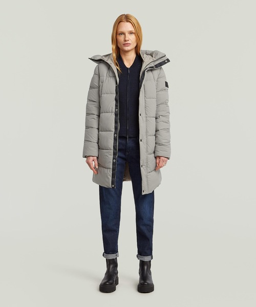 G-STAR（ジースター）の「Whistler Mid Puffer/撥水中綿ミドルレングスフーデッドコート（ダウンジャケット/コート・レディース・グレー系その他/ダークブラック・SMALL/X-SMALL/MEDIUM）」の10枚目の写真