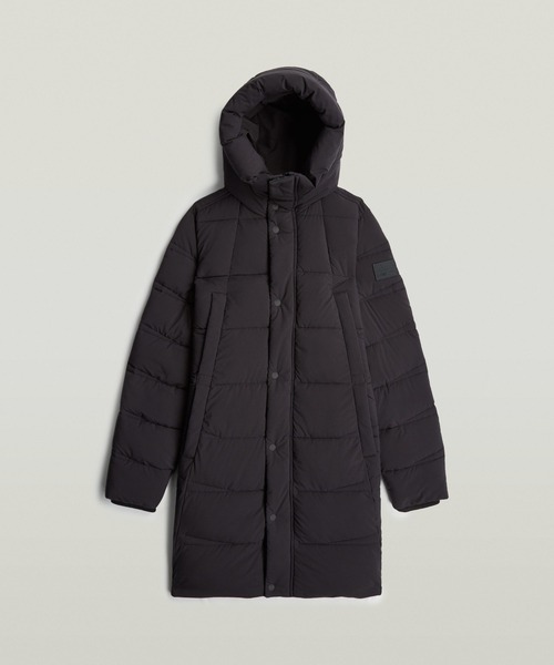 G-STAR（ジースター）の「Whistler Mid Puffer/撥水中綿ミドルレングスフーデッドコート（ダウンジャケット/コート・レディース・グレー系その他/ダークブラック・SMALL/X-SMALL/MEDIUM）」の7枚目の写真