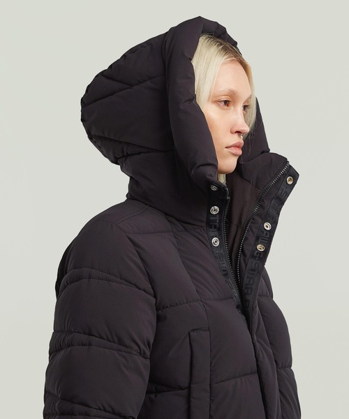 G-STAR（ジースター）の「Whistler Mid Puffer/撥水中綿ミドルレングスフーデッドコート（ダウンジャケット/コート・レディース・グレー系その他/ダークブラック・SMALL/X-SMALL/MEDIUM）」の6枚目の写真