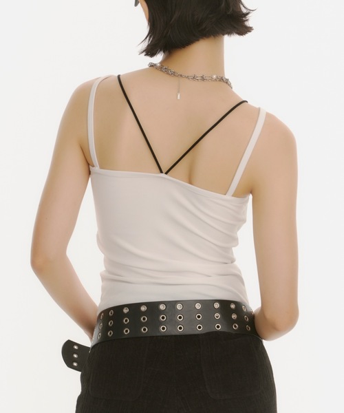 DTYYPE(ドタイプ)の「【カップ付き】ダブルストラップ レイヤードキャミソール(キャミソール・レディース・ホワイト/その他/ブラック・FREE)」の21枚目の写真