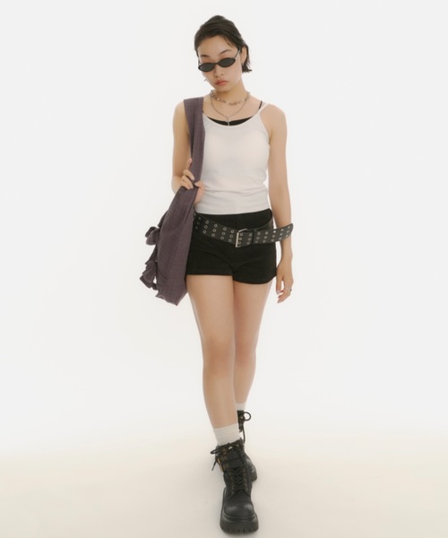 DTYYPE(ドタイプ)の「【カップ付き】ダブルストラップ レイヤードキャミソール(キャミソール・レディース・ホワイト/その他/ブラック・FREE)」の19枚目の写真