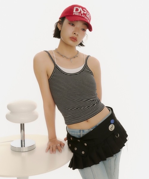 DTYYPE(ドタイプ)の「【カップ付き】ダブルストラップ レイヤードキャミソール(キャミソール・レディース・ホワイト/その他/ブラック・FREE)」の13枚目の写真