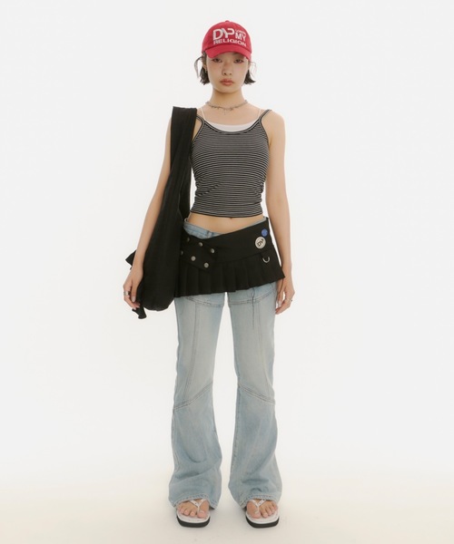 DTYYPE(ドタイプ)の「【カップ付き】ダブルストラップ レイヤードキャミソール(キャミソール・レディース・ホワイト/その他/ブラック・FREE)」の11枚目の写真