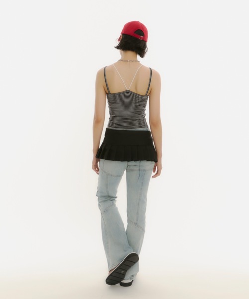 DTYYPE(ドタイプ)の「【カップ付き】ダブルストラップ レイヤードキャミソール(キャミソール・レディース・ホワイト/その他/ブラック・FREE)」の10枚目の写真