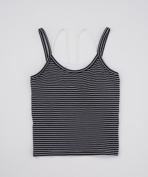 DTYYPE(ドタイプ)の「【カップ付き】ダブルストラップ レイヤードキャミソール(キャミソール・レディース・ホワイト/その他/ブラック・FREE)」の9枚目の写真