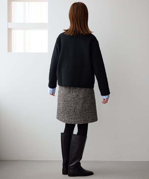 SLOBE IENA（スローブイエナ）の「《一部WEB・店舗限定カラーあり》ダブルフェイスニットジャケット（その他アウター・レディース・ブラック/レッド/サックスブルー・FREE）」の5枚目の写真