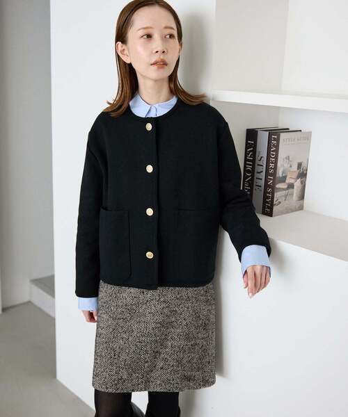 SLOBE IENA（スローブイエナ）の「《一部WEB・店舗限定カラーあり》ダブルフェイスニットジャケット（その他アウター・レディース・ブラック/レッド/サックスブルー・FREE）」の6枚目の写真