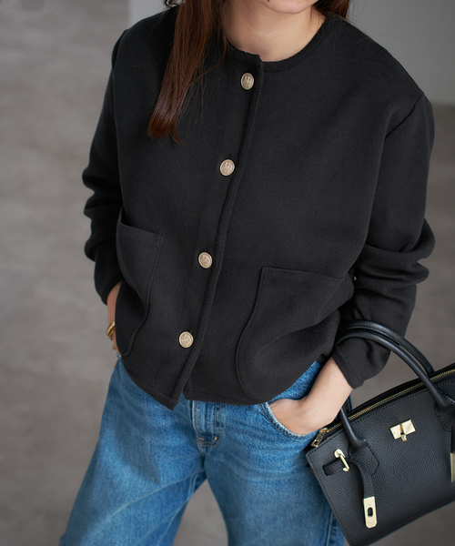 スローブイエナ　ダブルフェイスニットジャケット 一部WEB・店舗限定カラーあり》ダブルフェイスニットジャケット