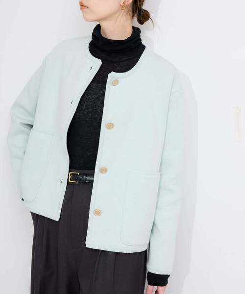 SLOBE IENA（スローブイエナ）の「《一部WEB・店舗限定カラーあり》ダブルフェイスニットジャケット（その他アウター・レディース・ブラック/レッド/サックスブルー・FREE）」の16枚目の写真