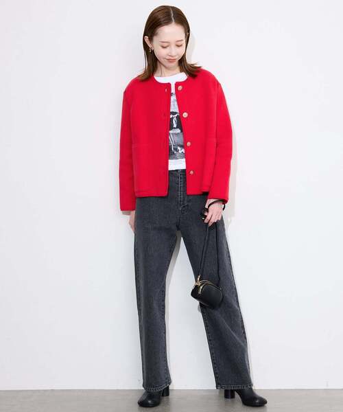 SLOBE IENA（スローブイエナ）の「《一部WEB・店舗限定カラーあり》ダブルフェイスニットジャケット（その他アウター・レディース・ブラック/レッド/サックスブルー・FREE）」の18枚目の写真