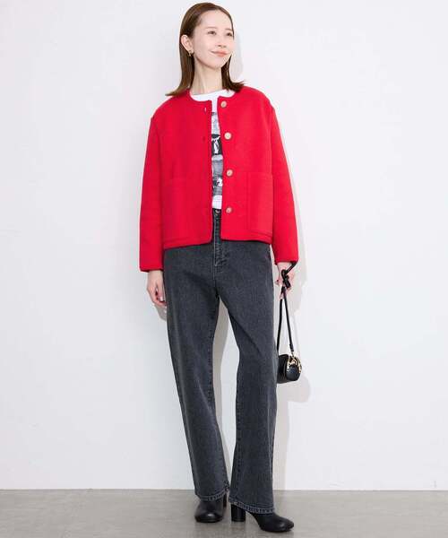 SLOBE IENA（スローブイエナ）の「《一部WEB・店舗限定カラーあり》ダブルフェイスニットジャケット（その他アウター・レディース・ブラック/レッド/サックスブルー・FREE）」の19枚目の写真