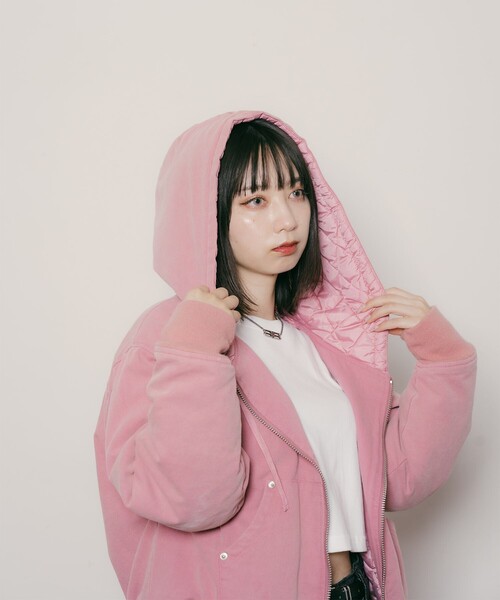 Subciety(サブサエティ)の「Hooded jkt【WOMEN】(その他アウター・レディース・ピンク/ブラック系その他/ブラック・FREE)」の4枚目の写真