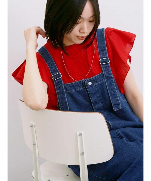 Samansa Mos2 blue（サマンサモスモスブルー）の「【Made in India】フリル袖レースピンタックブラウス（シャツ/ブラウス・レディース・ブラック/オフホワイト/レッド・F）」の16枚目の写真