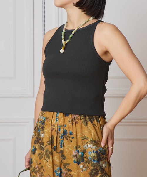 IENA LA BOUCLE（イエナラブークル）の「CAROUSE LAMBRA/ケラウズランブラ ボートキャミソール 251-380（キャミソール・レディース・ブラック/ブラウン/ベージュ・FREE）」の2枚目の写真