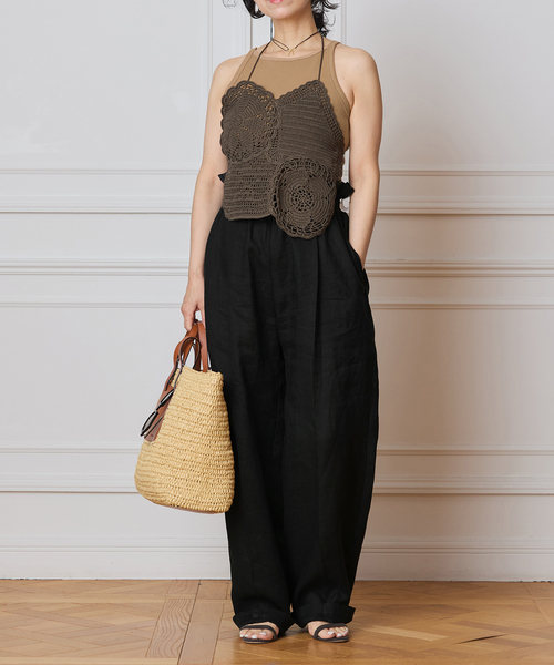 IENA LA BOUCLE（イエナラブークル）の「CAROUSE LAMBRA/ケラウズランブラ ボートキャミソール 251-380（キャミソール・レディース・ブラック/ブラウン/ベージュ・FREE）」の17枚目の写真