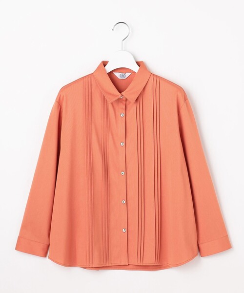 J.PRESS Ladies(J.プレス レディス)の「コンパクトトリコット シャツライク カットソー(Tシャツ/カットソー・レディース・ベージュ系/オレンジ系/ブルー系/ダークブラウン系・SMALL)」の6枚目の写真