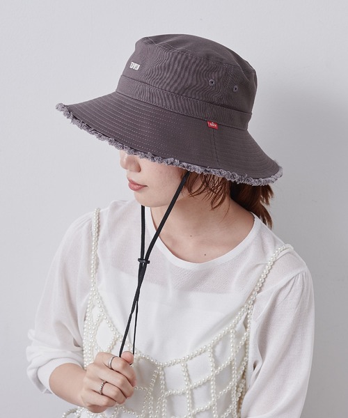 HAT MIKKE(ハットミッケ)の「EDWINフリンジアドベンチャーハット(ハット・レディース・キナリ/ベージュ/ネイビー/ブラック/カーキ/グレー・フリー)」の4枚目の写真