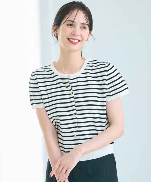 coca（coca）（コカ）の「金ボタンニットトップス（ニット/セーター・レディース・グレー/ブラック/アイボリー/その他1・S/L/M）」の4枚目の写真