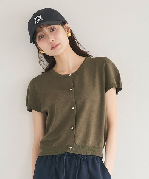 coca(coca)(コカ)の「\再入荷/金ボタンニットトップス(ニット/セーター・レディース・グレー/ブラック/アイボリー/その他1/カーキ・S/L/M)」の4枚目の写真