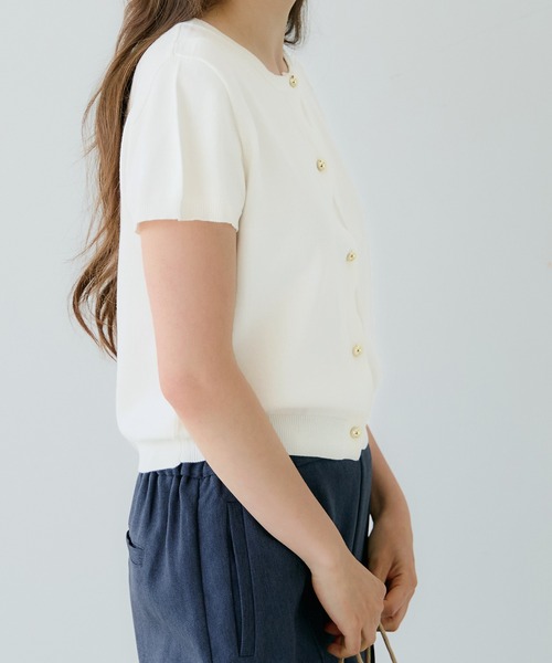 coca（coca）（コカ）の「金ボタンニットトップス（ニット/セーター・レディース・グレー/ブラック/アイボリー/その他1・S/L/M）」の9枚目の写真