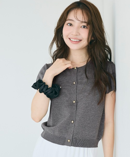 coca(coca)(コカ)の「\再入荷/金ボタンニットトップス(ニット/セーター・レディース・グレー/ブラック/アイボリー/その他1/カーキ・S/L/M)」の6枚目の写真