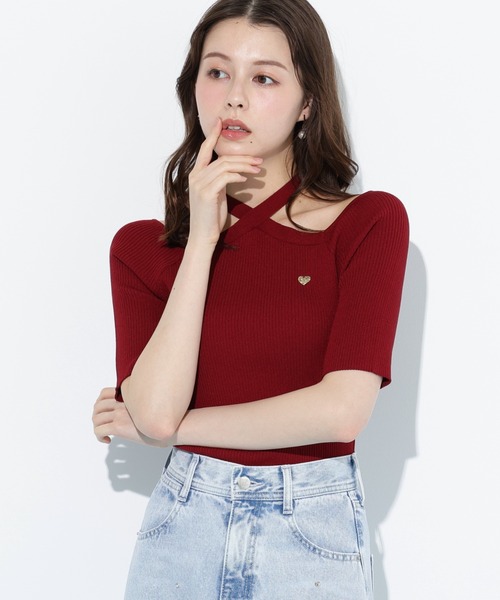 JILL by JILL STUART(ジルバイジルスチュアート)の「◇ホルターネックニットトップス(ニット/セーター・レディース・ブラック/ブルー/レッド・FREE)」の1枚目の写真