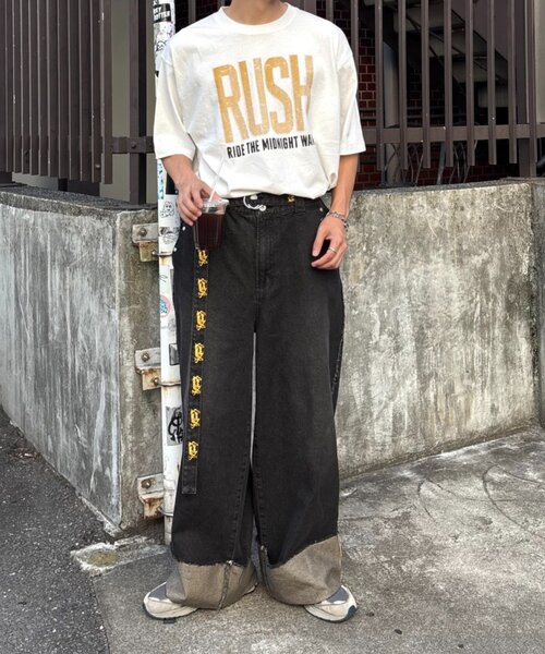 SOUNDSGOOOOD（サウンズグッド）の「【SOUNDS GOOOOD】ロールアップフリンジワイドパンツ（デニムパンツ・メンズ・ブラック/パープル・ONE SIZE）」の12枚目の写真