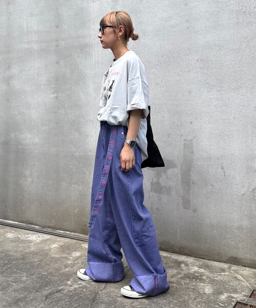 SOUNDSGOOOOD（サウンズグッド）の「【SOUNDS GOOOOD】ロールアップフリンジワイドパンツ（デニムパンツ・メンズ・ブラック/パープル・ONE SIZE）」の19枚目の写真